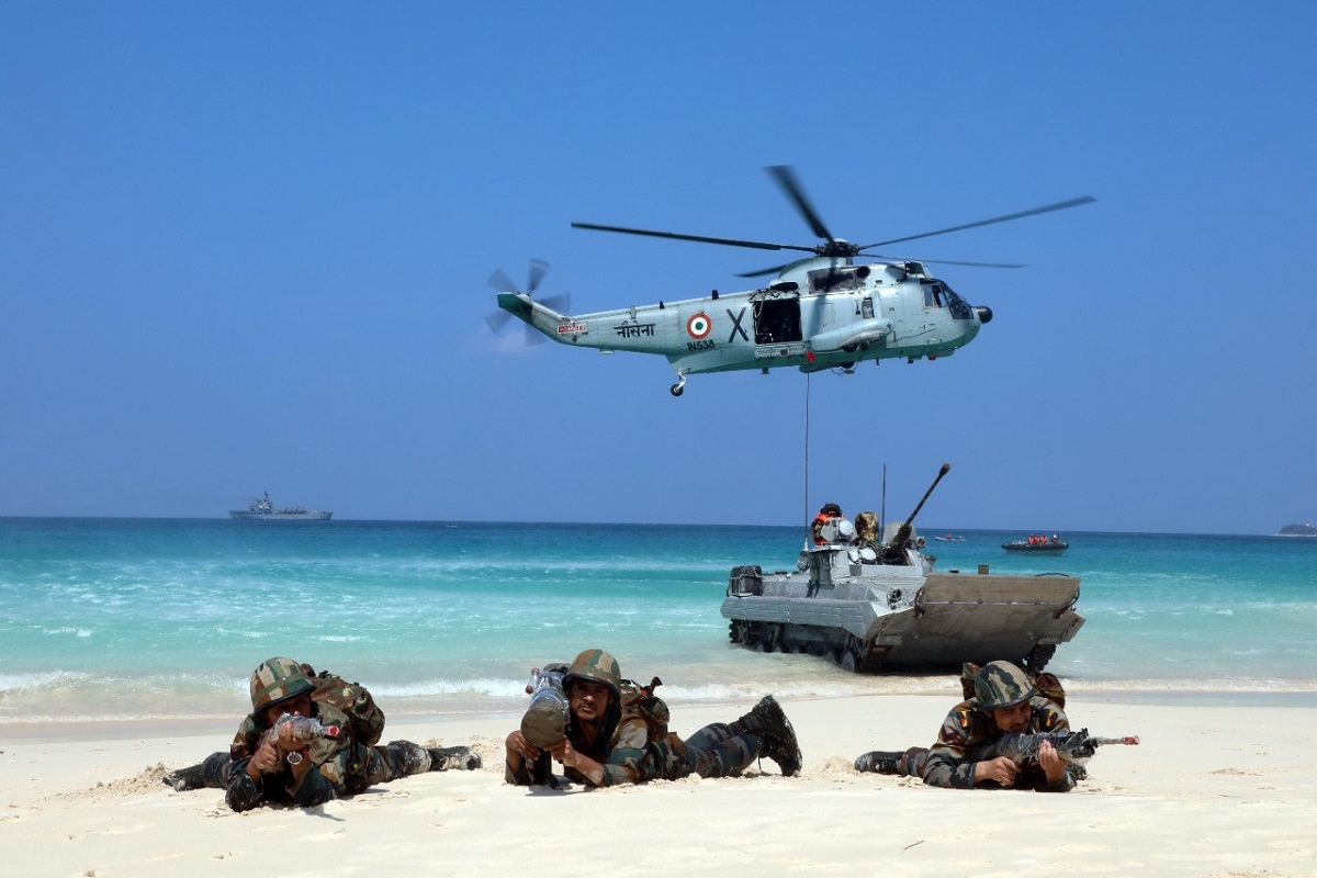 Largest Biennial Amphibious Exercise Of Tri-Services Begins In Kakinada