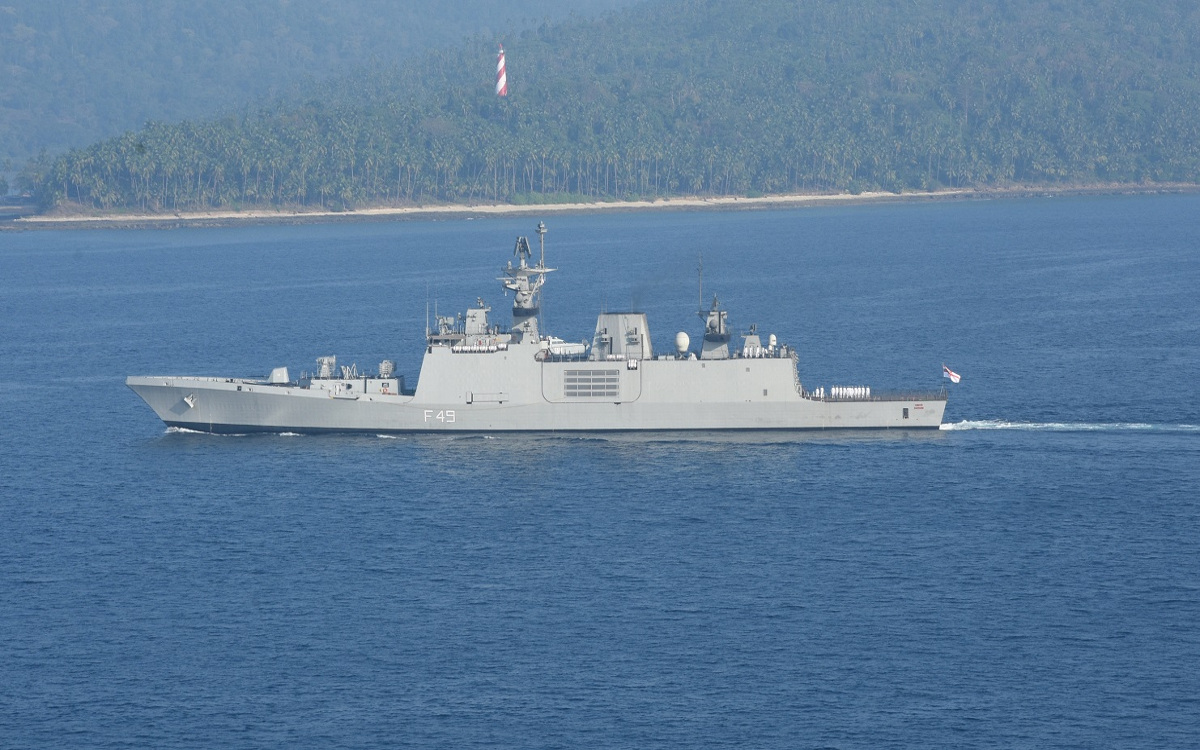 India's Missile Frigate INS Sahyadri Takes Part In A Maritime Exercise With French Navy