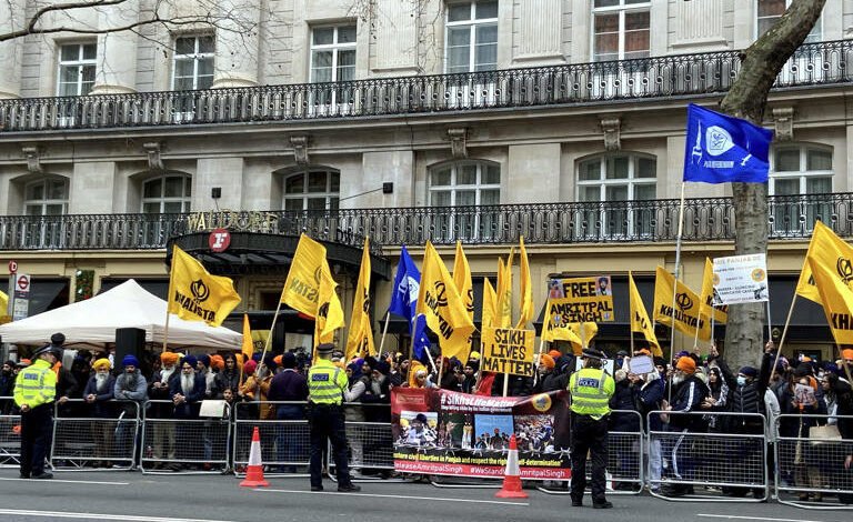 Pro-Khalistan Protesters In London Throw Flares And Bottles While Security Is Tightened At The Indian Mission