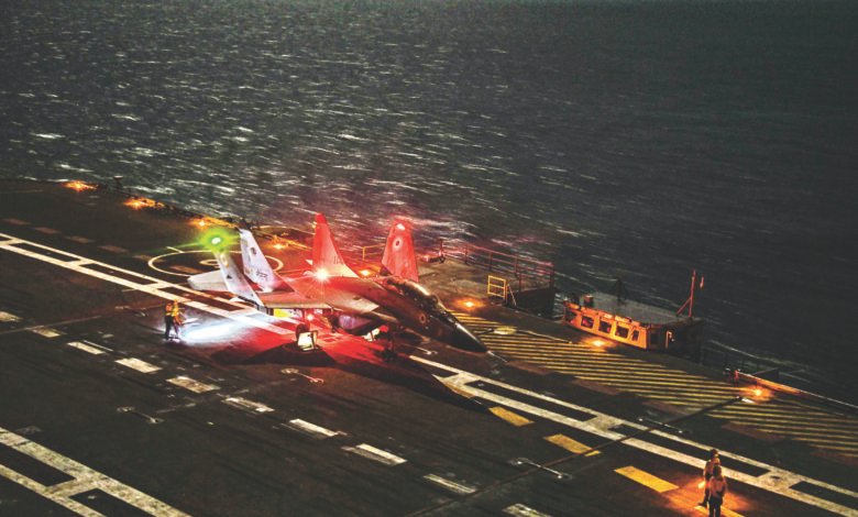 MiG-29K Fighter Jet's Historic Night Landing On INS Vikrant