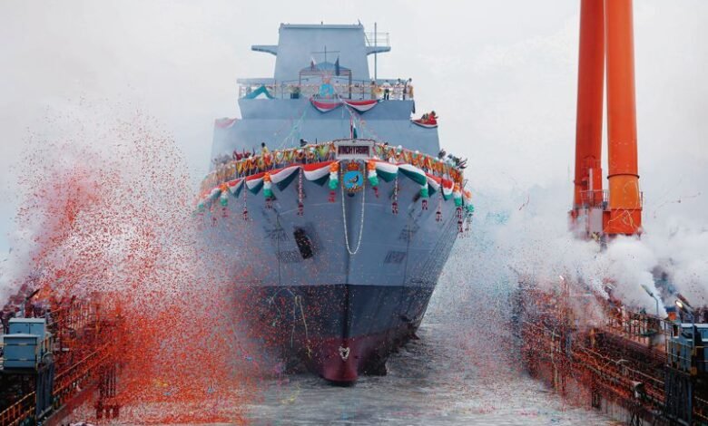 Indian Navy's Cutting-Edge Stealth Frigate 'Mahendragiri' Successfully Launched