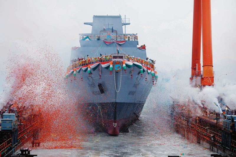 Indian Navy's Cutting-Edge Stealth Frigate 'Mahendragiri' Successfully Launched