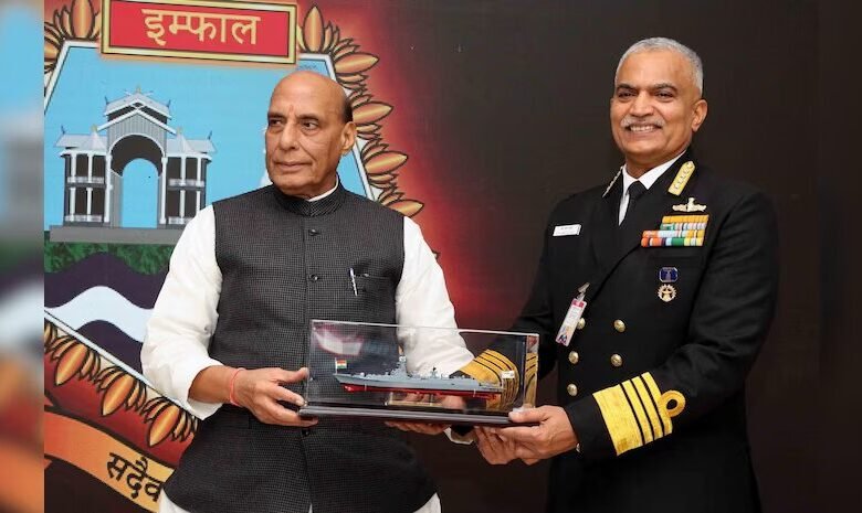 Rajnath Singh Unveils Crest Of India's Guided Missile Destroyer, Imphal