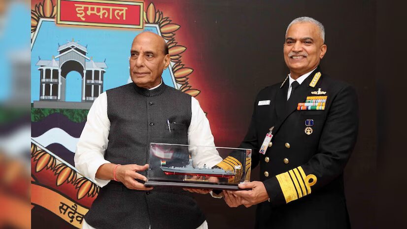Rajnath Singh Unveils Crest Of India's Guided Missile Destroyer, Imphal