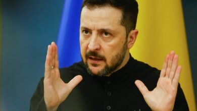 Ukraine's President Zelenskiy holds a press conference in Kyiv