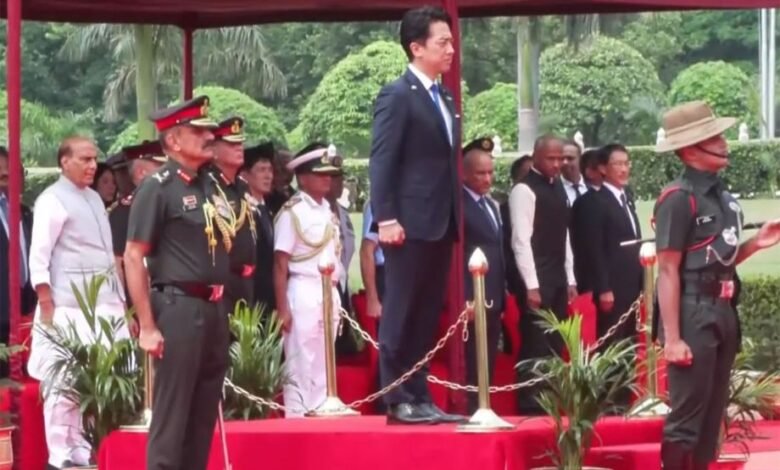 Japanese Defence Minister Shinjiro Koizumi Inspects Guard of Honour in India