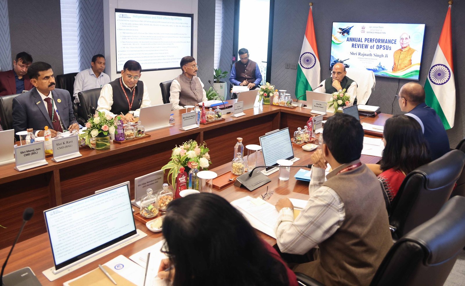 Rajnath Singh Reviews 16 DPSUs, Pushes for Lower Imports and More Exports